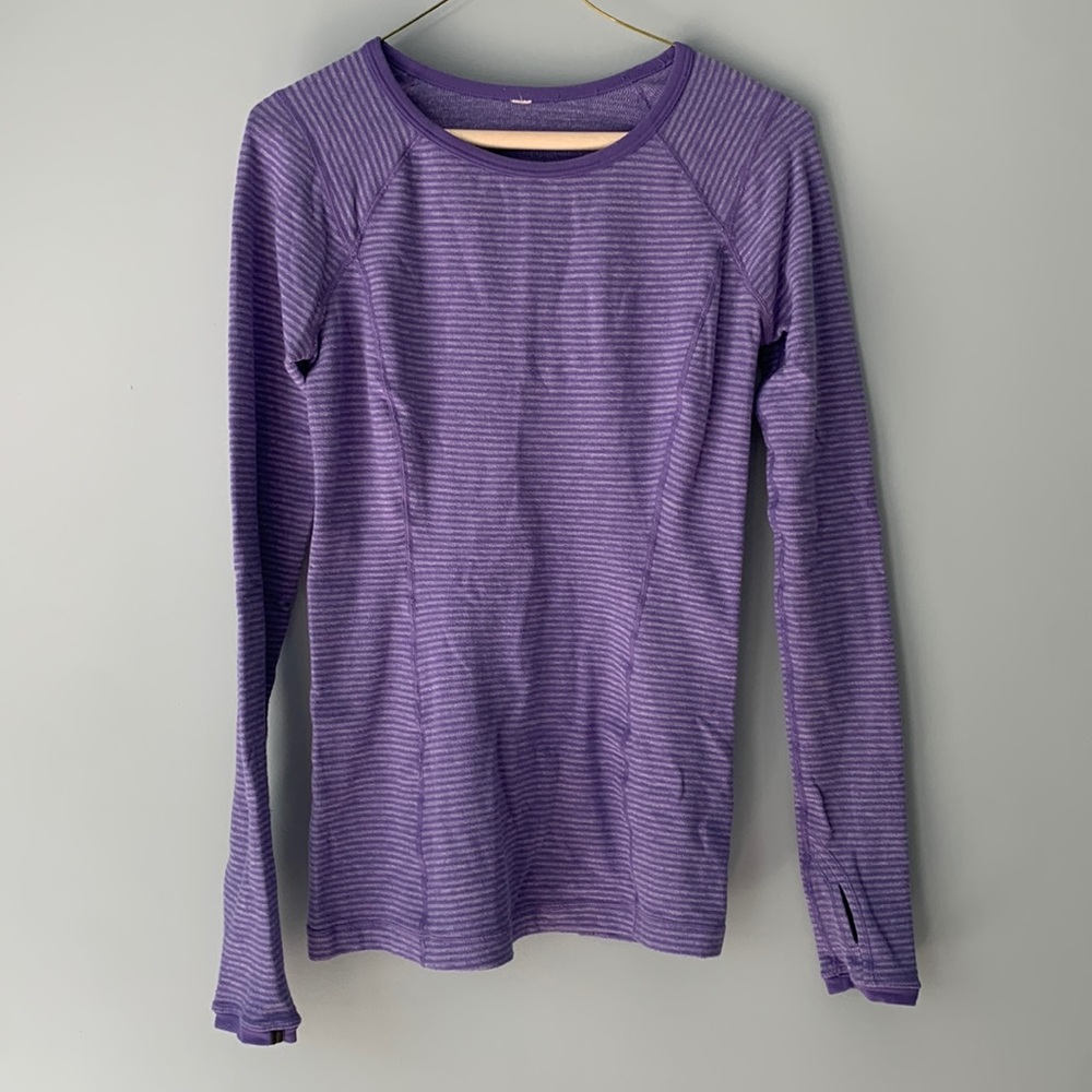 Lululemon striped purple cold weather top